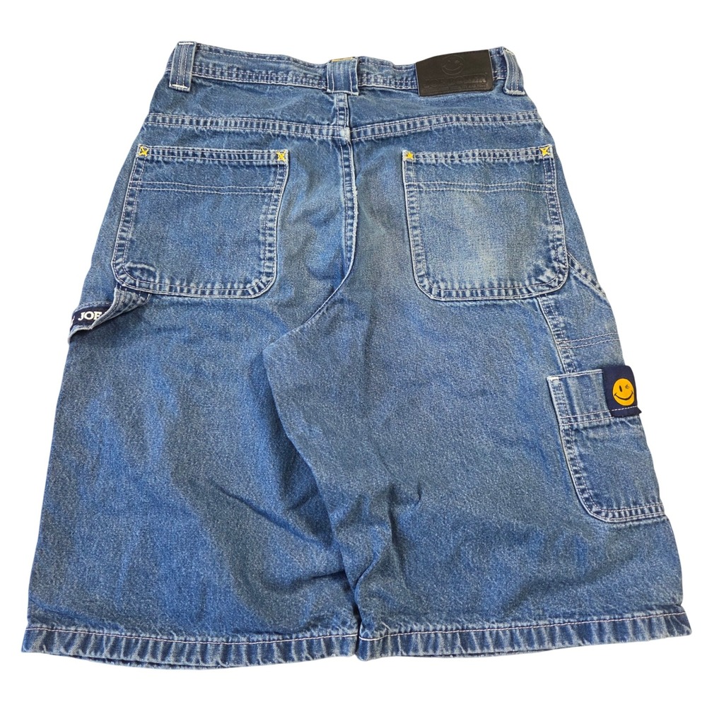 Vintage Joe Boxer Mens Carpenter Denim Shorts Blue Baggy Y2K Skater 29 Grunge